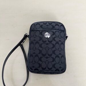 Coach Black camera case / wristlet